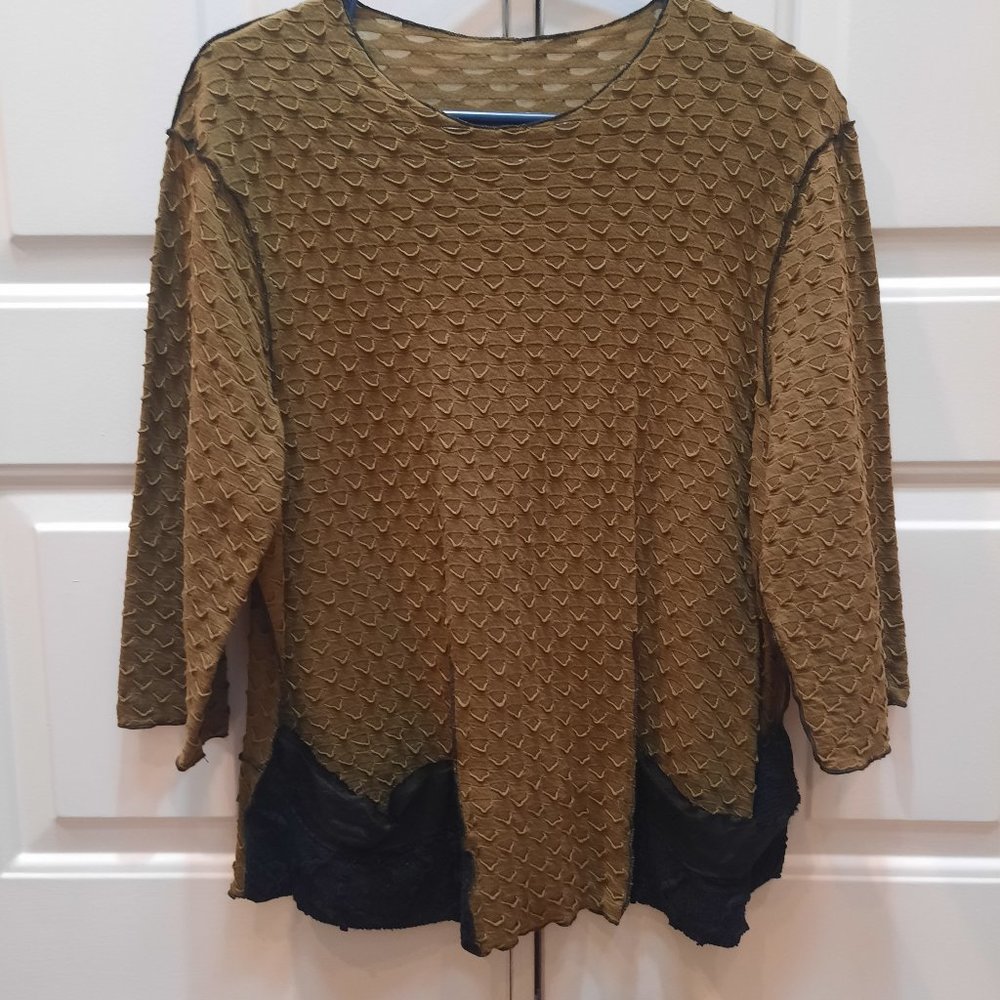 Noblu Boutique: Olive Green Hippie Tunic with Matching Pants, Size S